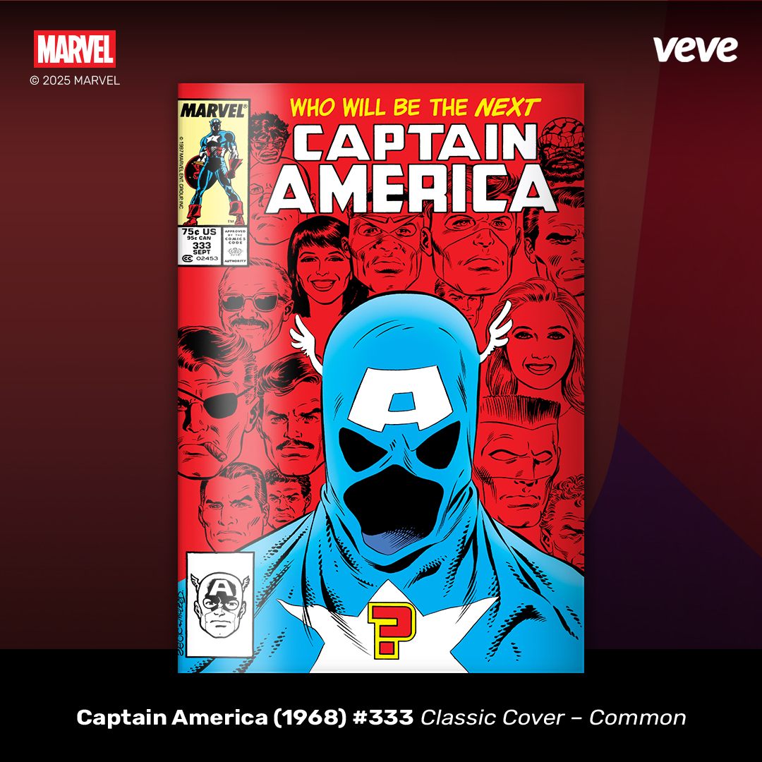 Captain America 1968 #333 digital comic cover featuring VeVe and Marvel branding