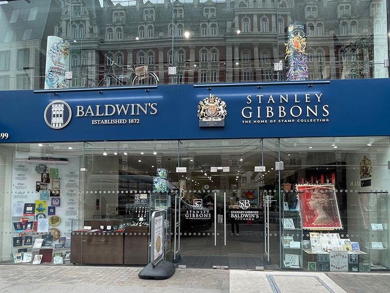 Stanley Gibbons storefront London United Kingdom
