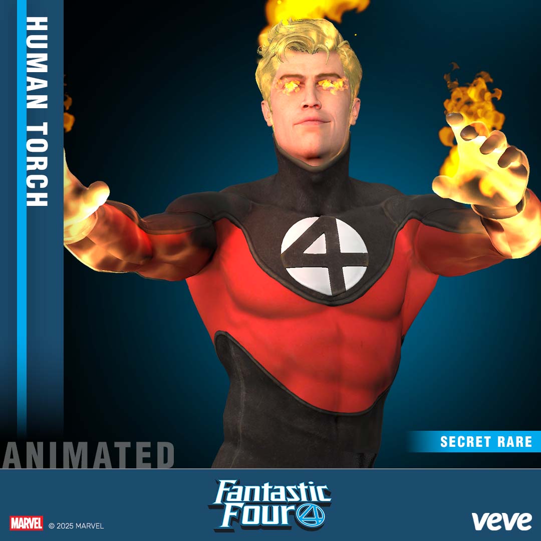 Firey eyed Human Torch collectible on VeVe 