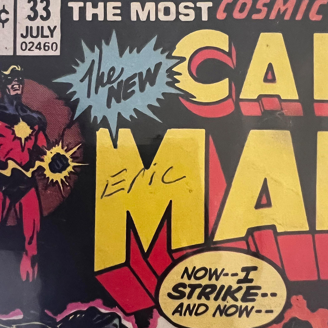 Marvel comic with pen marks