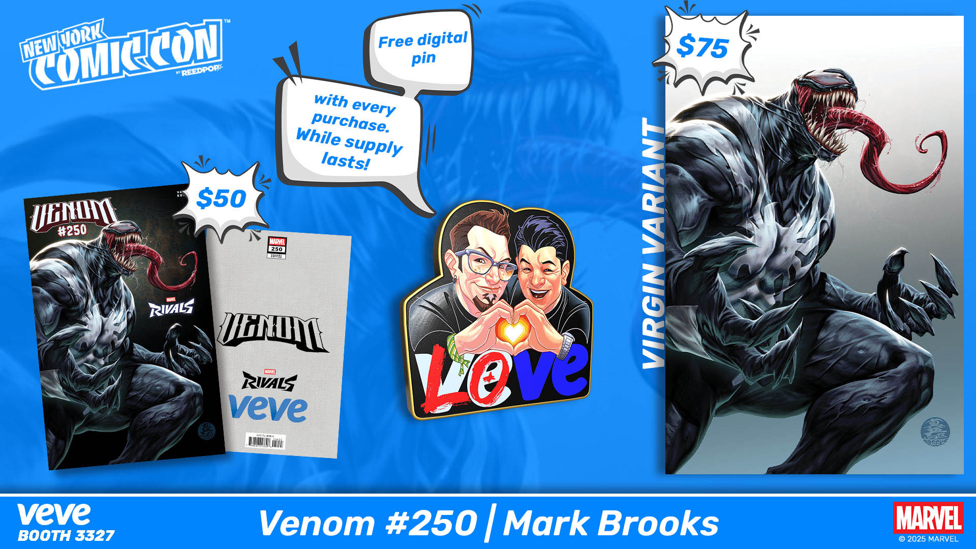 Mark Brooks exclusive New York Comic Con 2025 Venom 250 comic variants