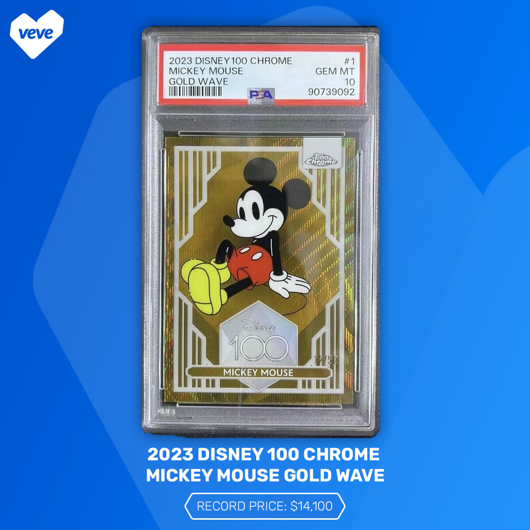 2023 Disney 100 Chrome Mickey Mouse Gold Wave