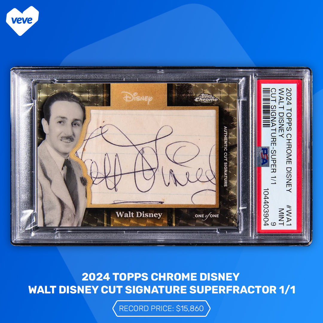 2024 Topps Chrome Disney Walt Disney Cut Signature Superfractor 1/1