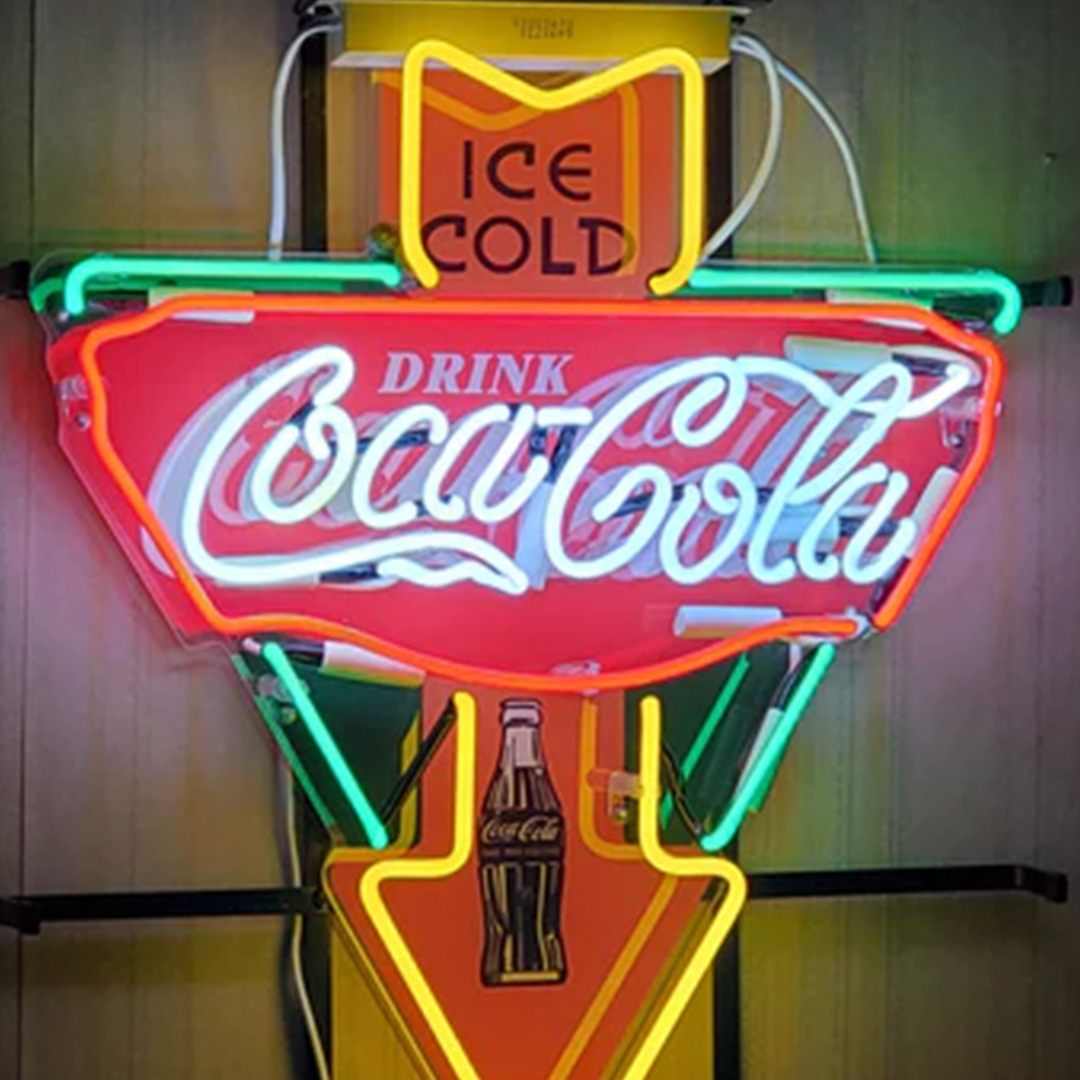 Coca-Cola arrow neon sign