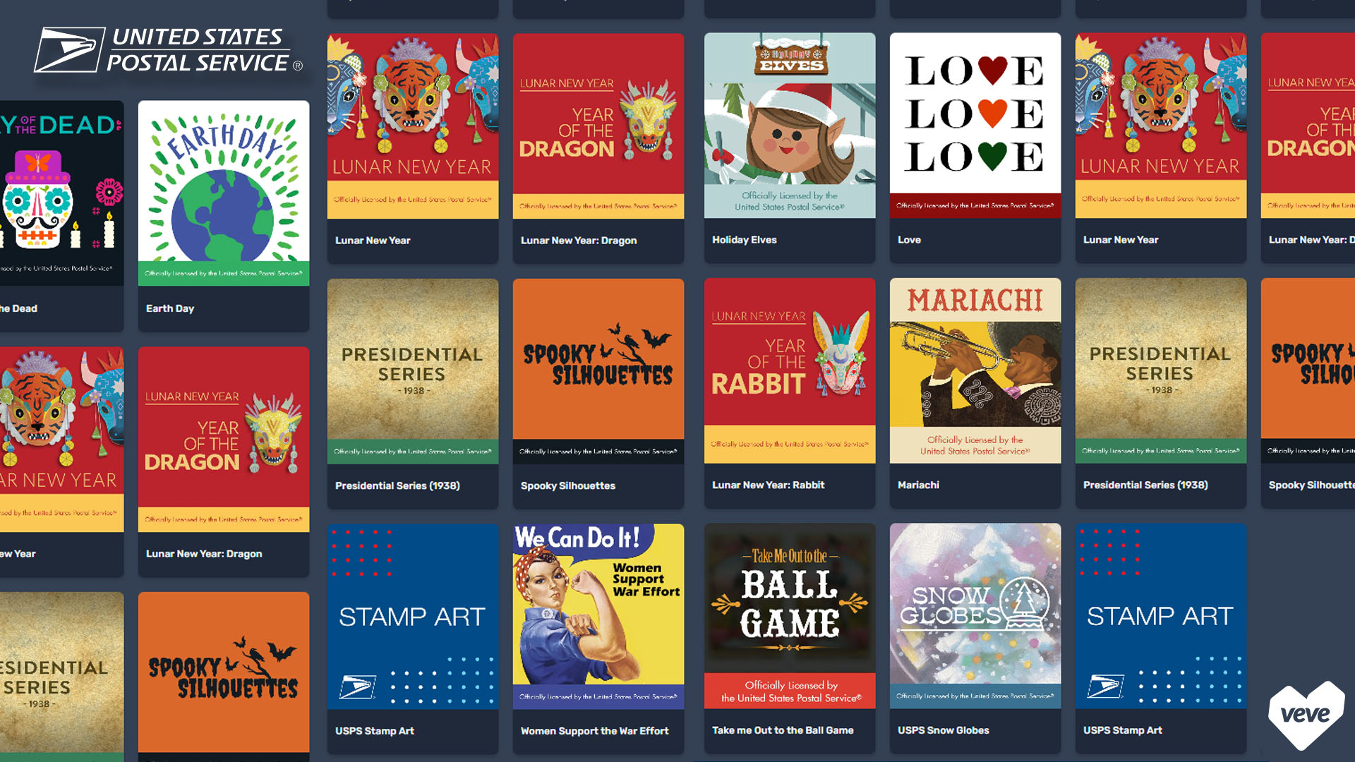 USPS digital stamps on VeVe