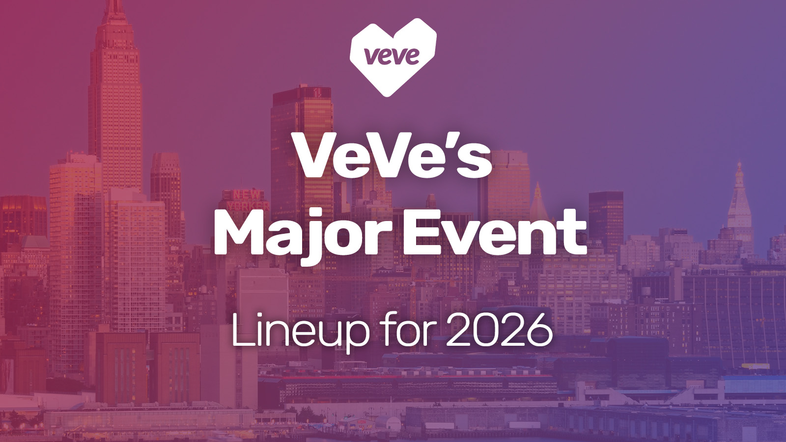 VeVe's Major event lineup for 2026