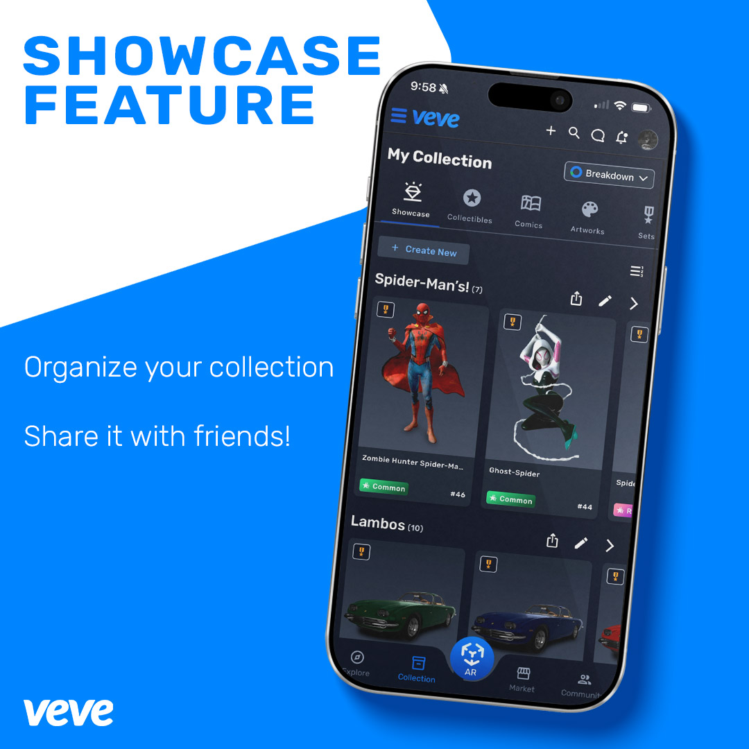 showcase feature on VeVe collectibles