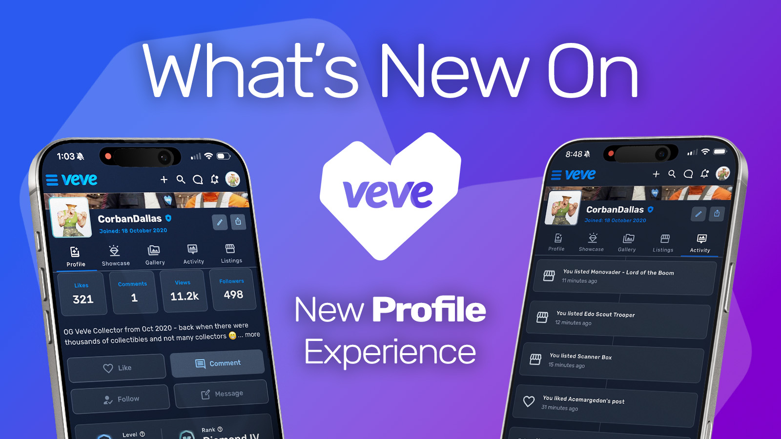 Whats New on VeVe: New profile experience