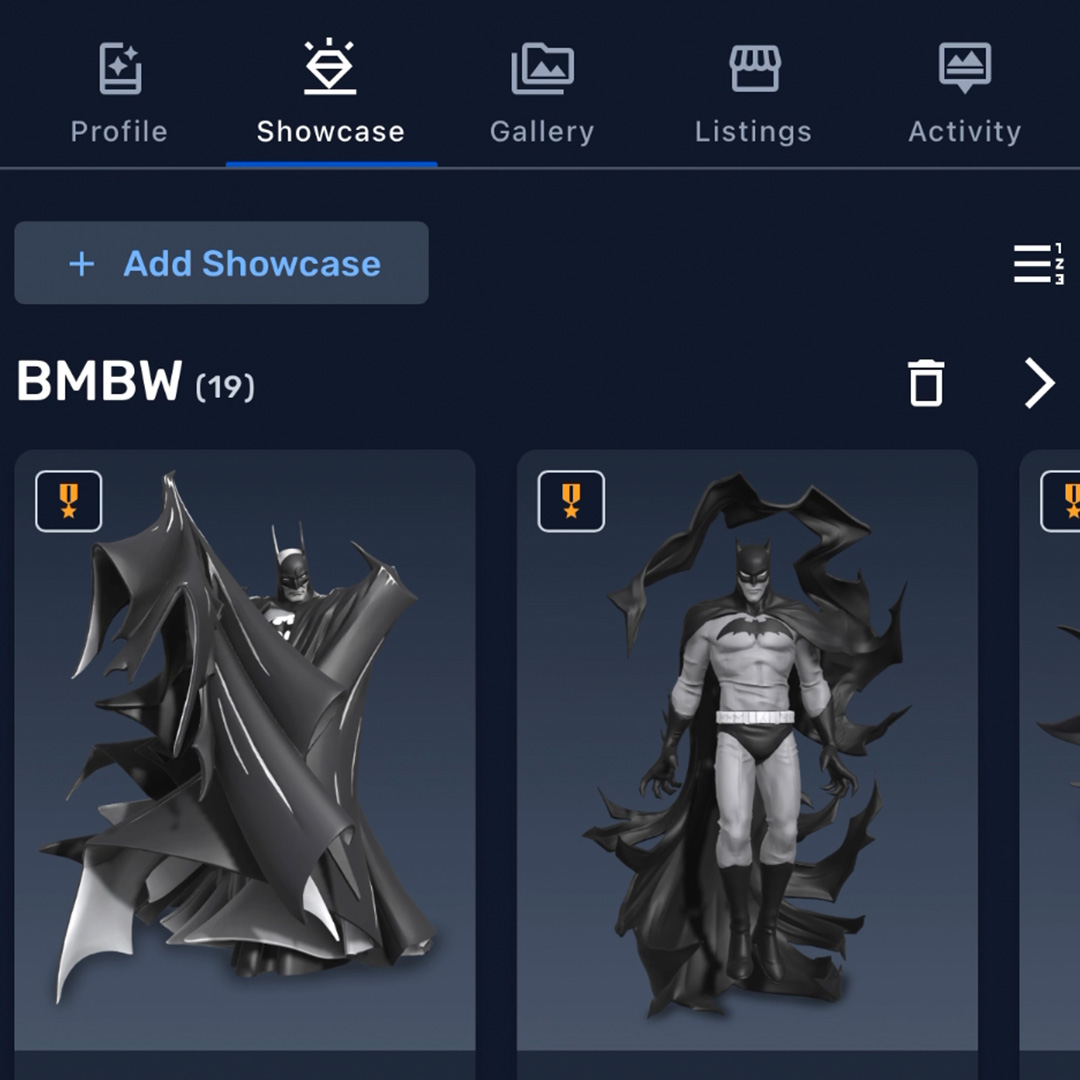 Showcase feature on your VeVe profile